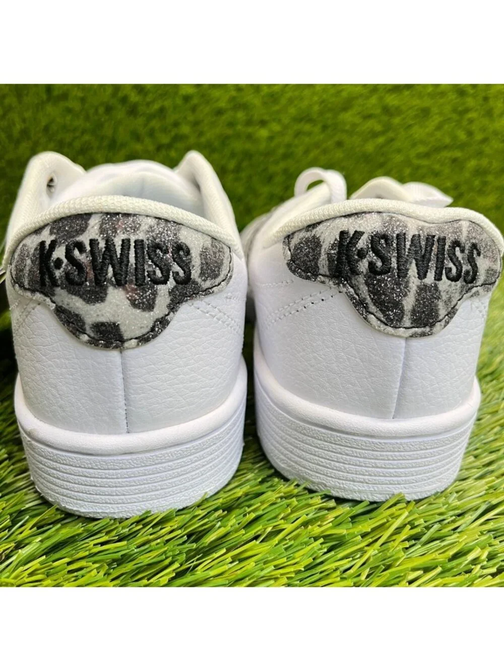 K-Swiss Court Pro II Leopard Womens Size 7.5 White Black Athletic Shoes Sneakers